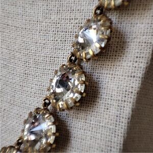 J. Crew Venus Flytrap Fly Trap Claw Prong Rivoli Pointed Stones Clear Necklace